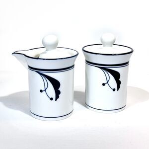 Dansk Flora Bayberry Creamer with Lid and Sugar Bowl with Lid